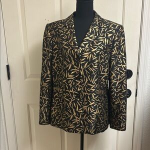 Kasper A.S.L. 100% silk size 16 black and gold Blazer, Excellent condition